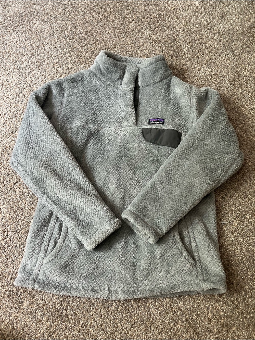 Patagonia Re-Tool Snap-T Fleece Pullover Grey Boys Medium
